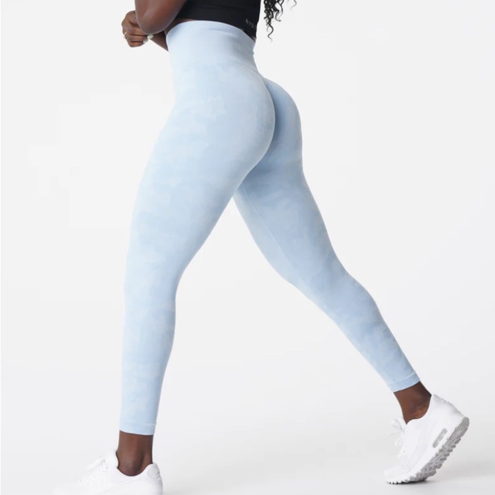 NVGTN camo seamless leggings - icy blue (size small)